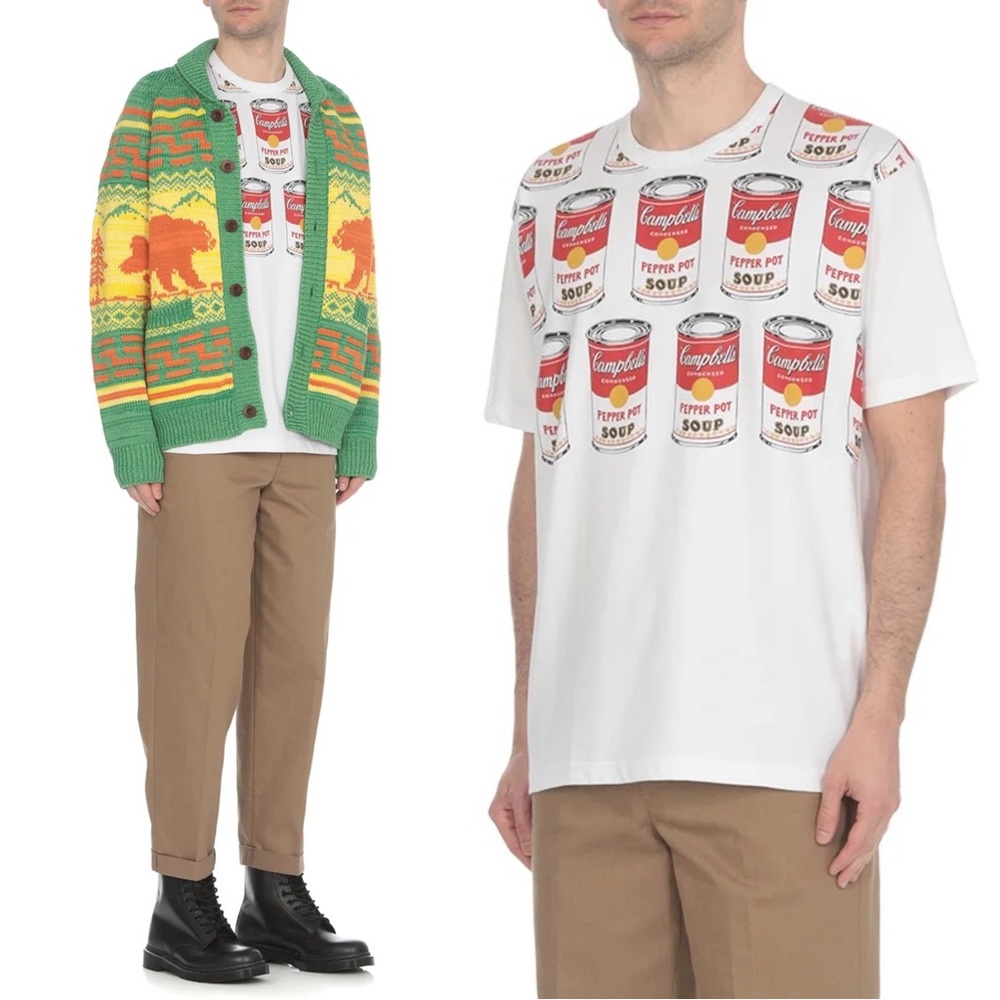 Junya Watanabe MAN Andy Warhol Campbell's Soup Can T-Shirt Size Large NWT White